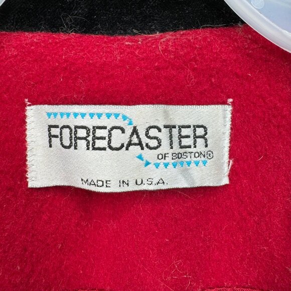 Forecaster Of Boston vintage pre 90's Womens Red Wool LongCoat Black Collar Sz 8 - Picture 3 of 12